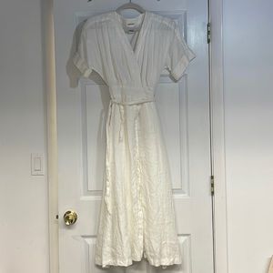 Maraschino Wrapped Linen summer White Dress